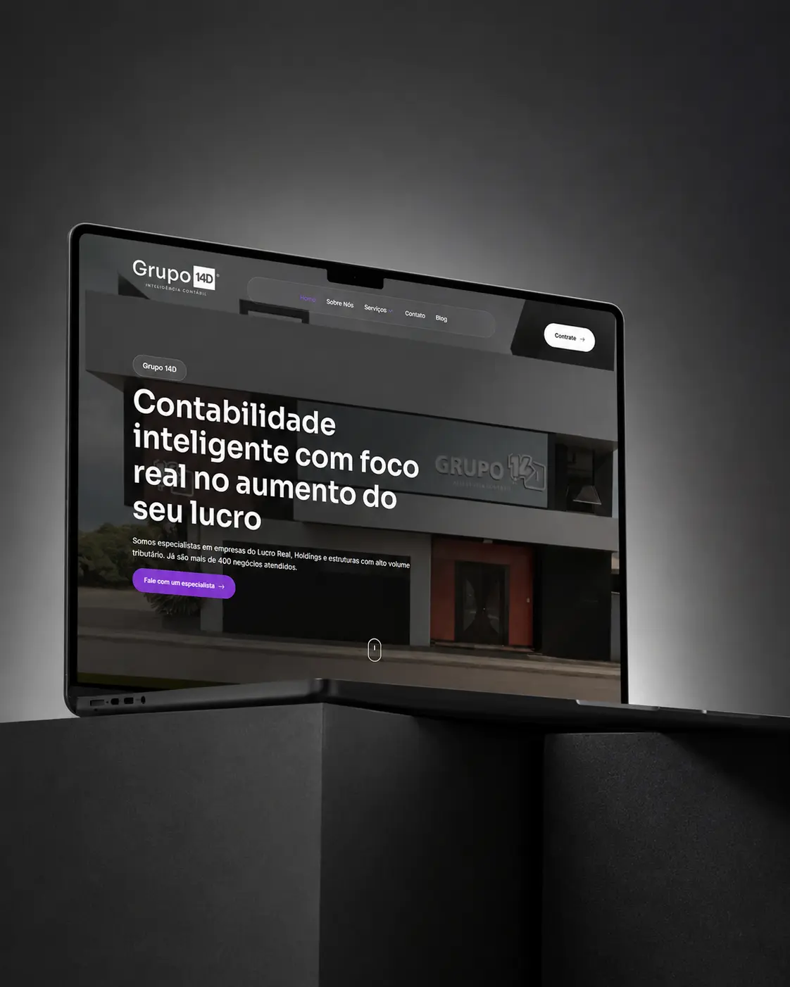 Site do Grupo 14D com soluções contábeis para empresas